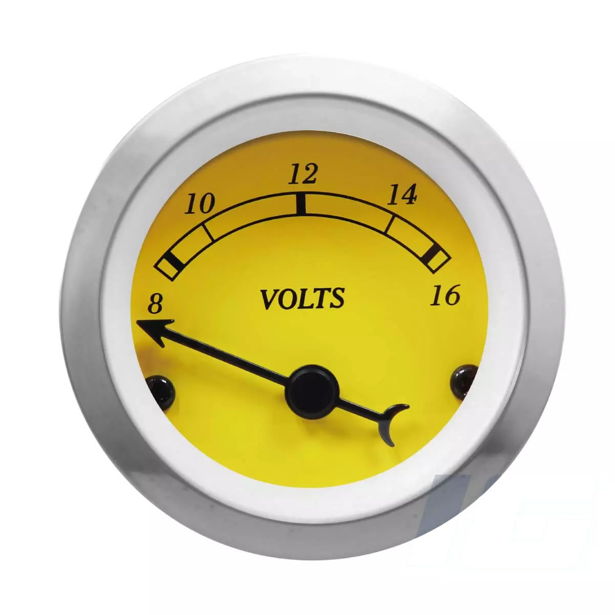 Yellow Face Black Needle - Volt Gauges